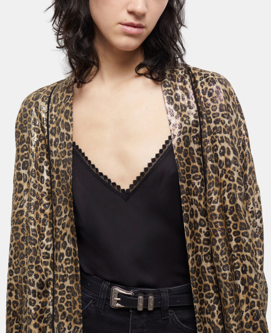 leopard-print kimono