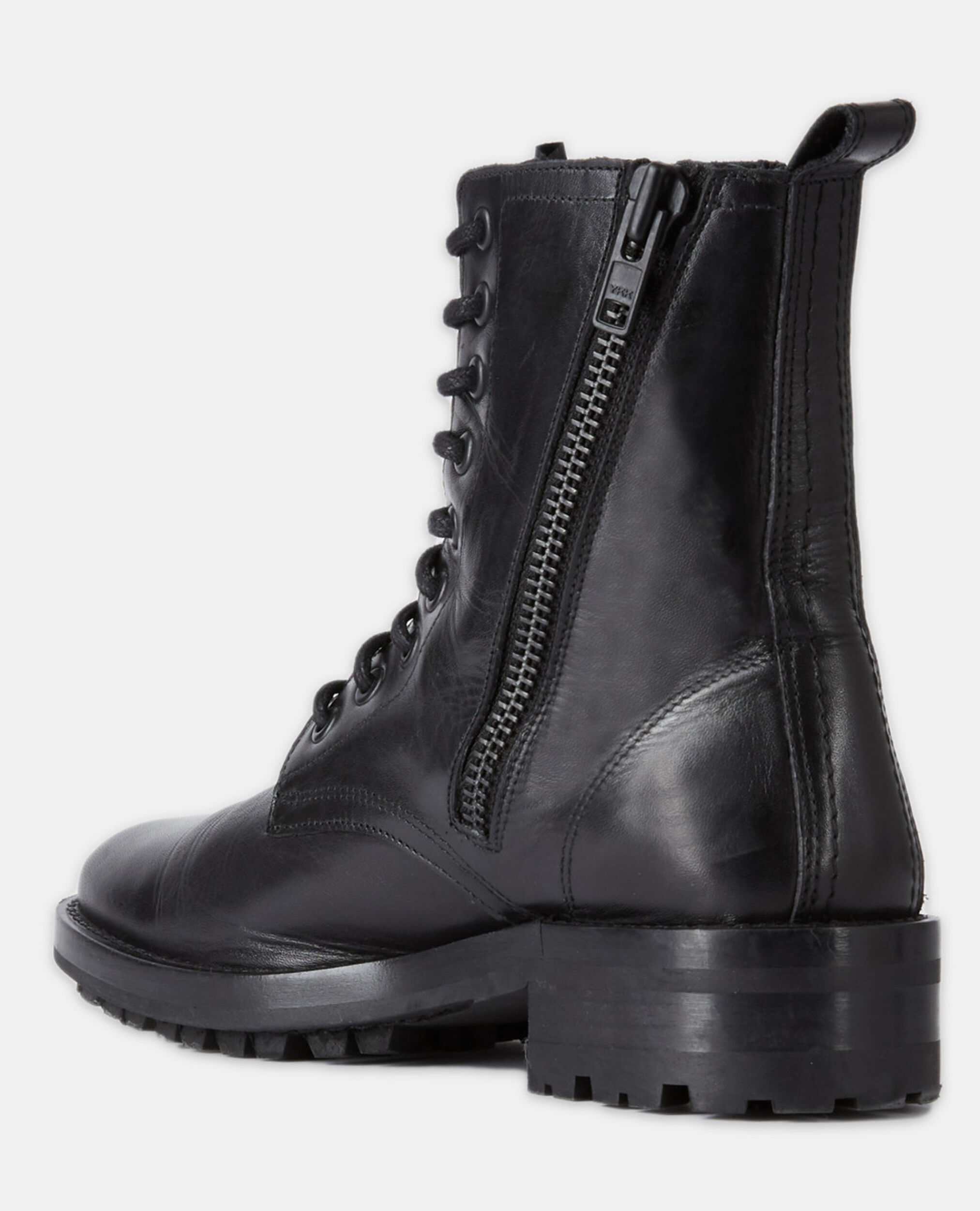 Black leather boots, BLACK, hi-res image number null