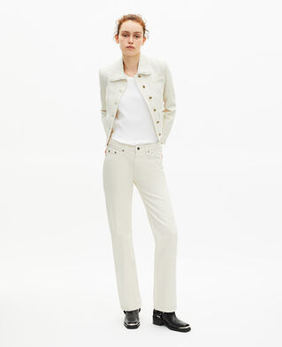 The Kooples DAMEN ECRU jacke aus ungebleichtem tweed