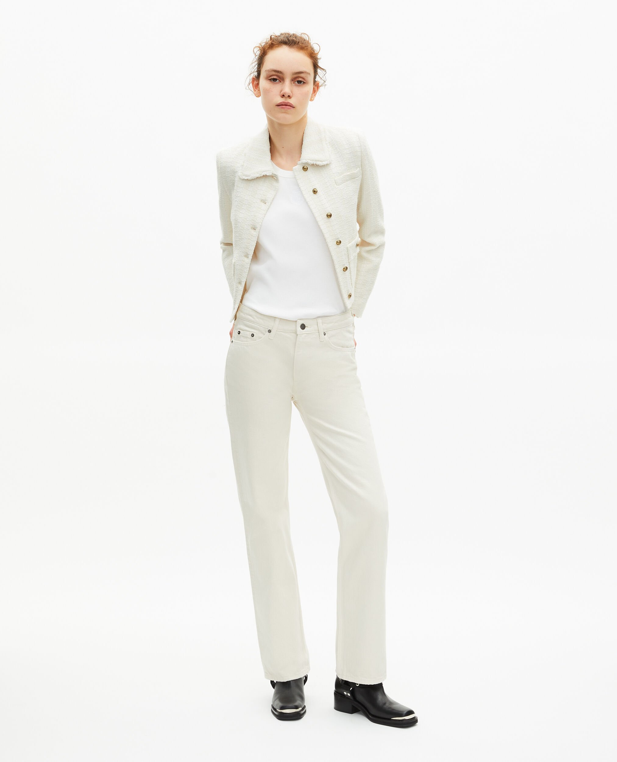 Jacke aus ungebleichtem Tweed, ECRU, hi-res image number null