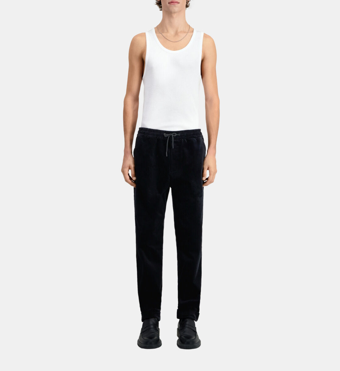 Pantalon sales côtelé noir