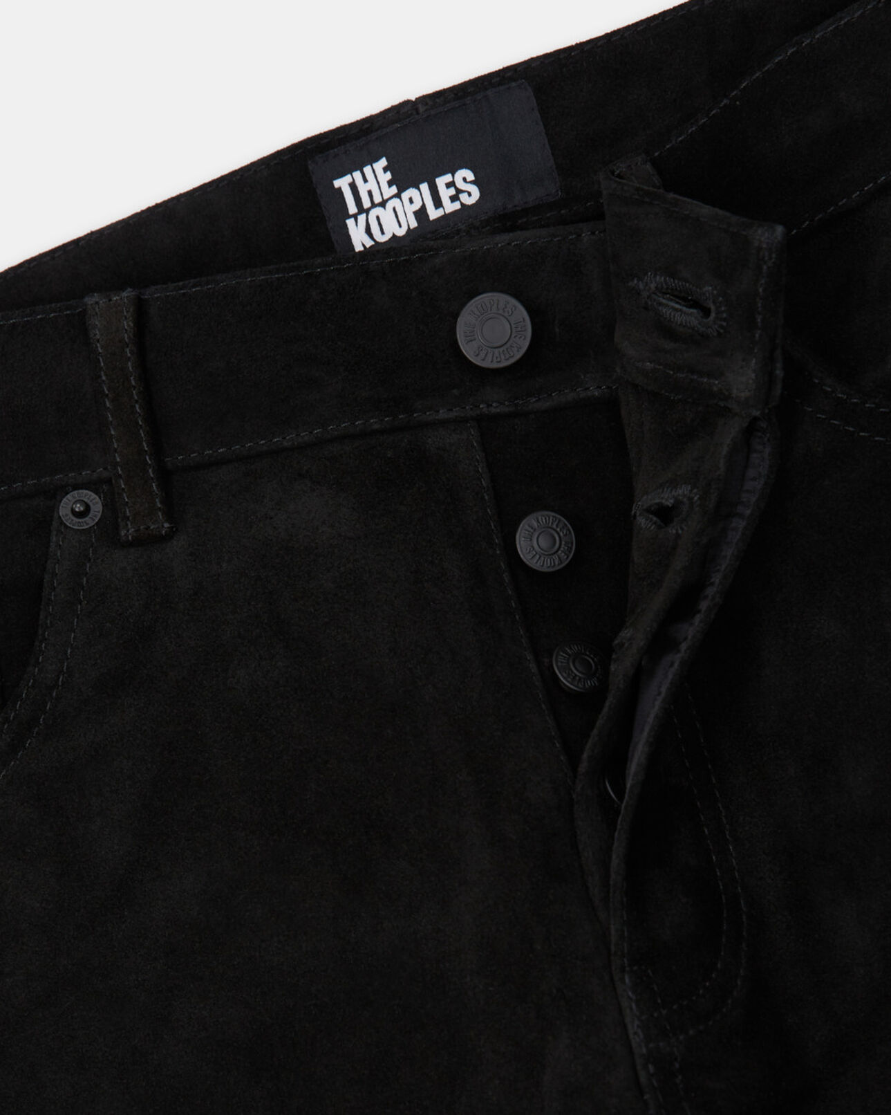 The Kooples MEN BLACK black suede leather pants