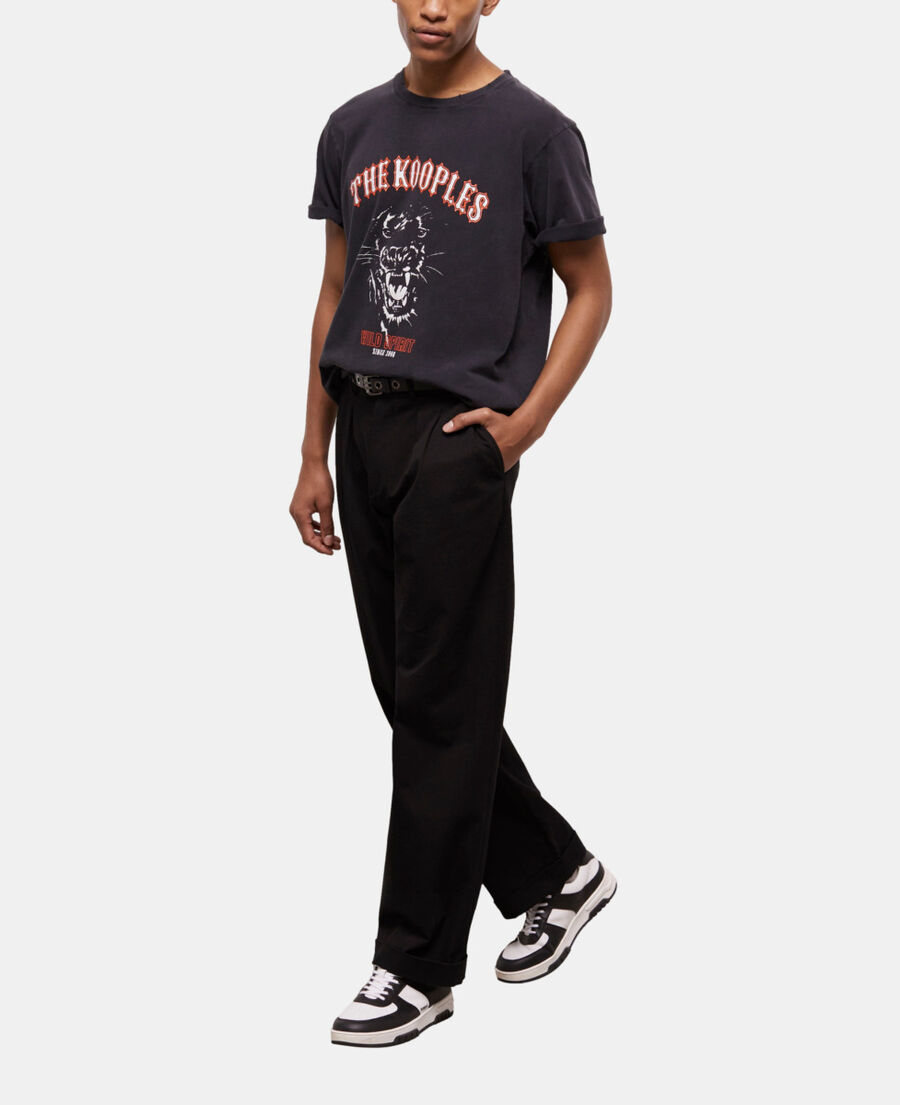 black screen print t-shirt