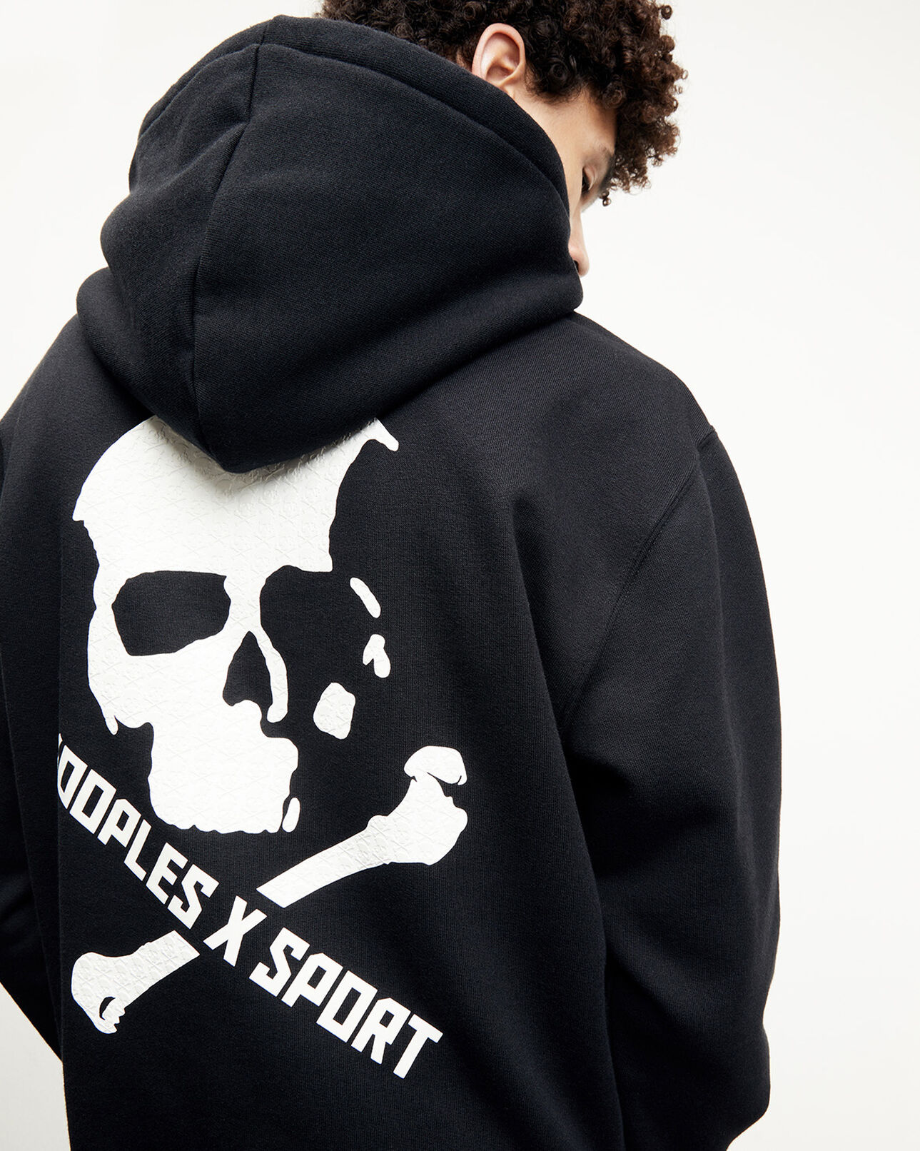 The Kooples HOMME BLACK sweat noir motif tête de mort reliefé