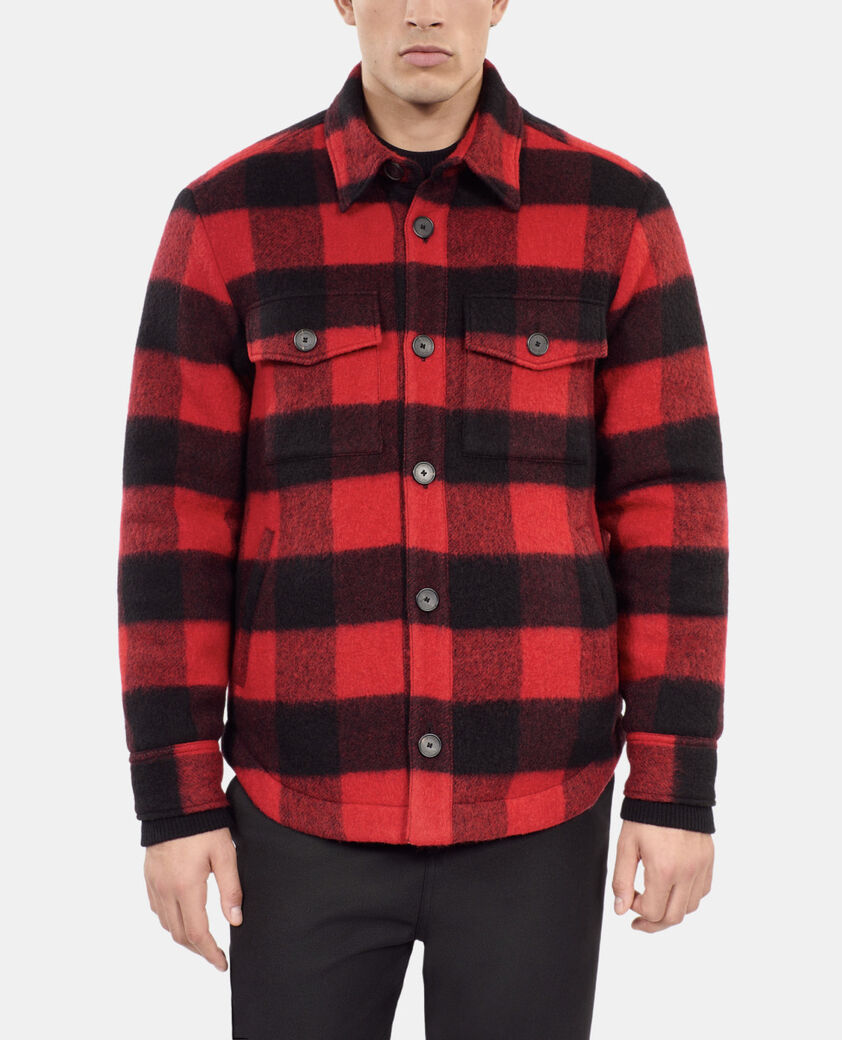 The Kooples MEN RED / BLACK overshirt-style checked jacket