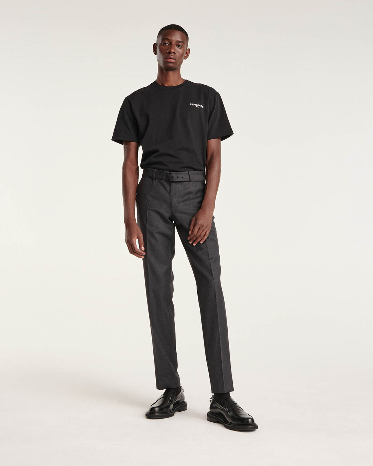 The Kooples MEN BLACK black jersey t-shirt with breast logo