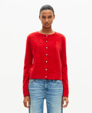 The Kooples FEMME TANGO RED cardigan en cachemire rouge