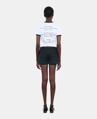 The Kooples FEMME BLACK short en tweed noir