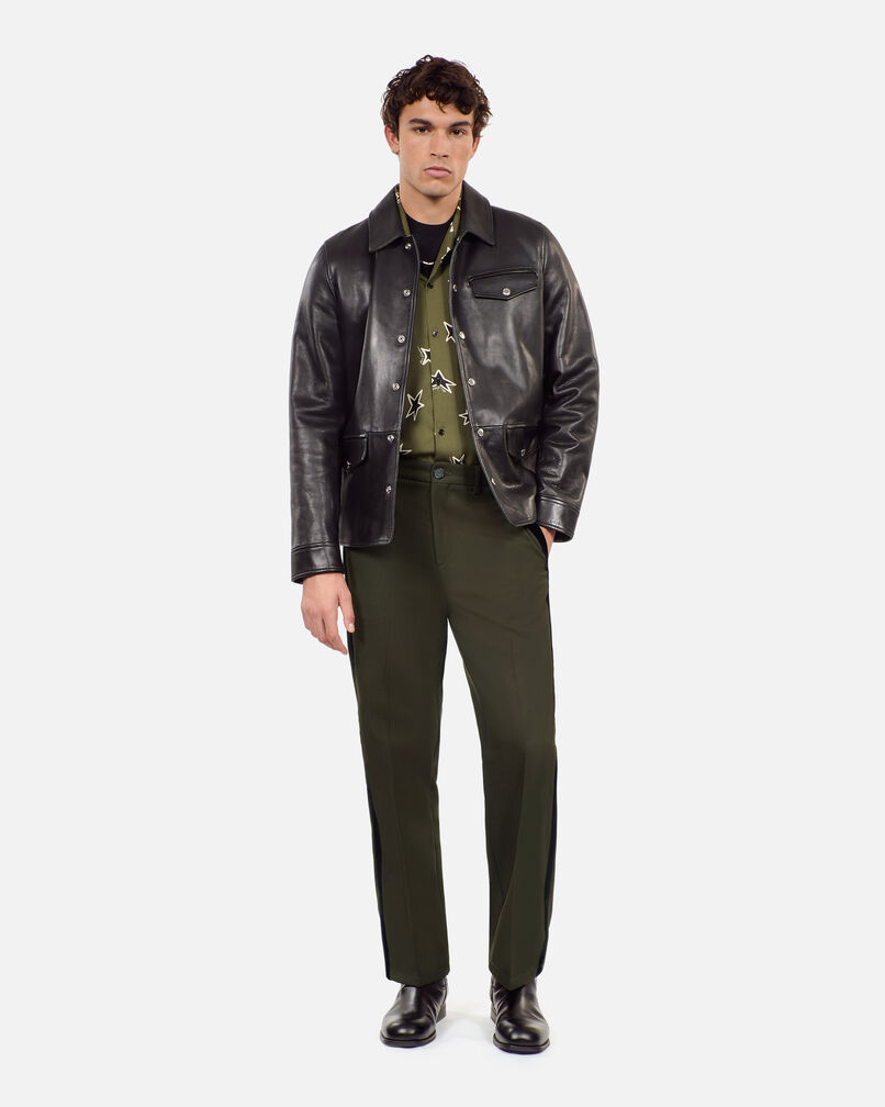 The Kooples H KAKI khaki wool blend wide-leg trousers