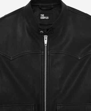 The Kooples HOMME BLACK blouson en cuir noir