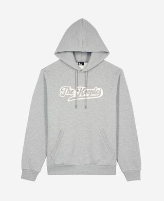 The Kooples HERREN GREY MELANGE kapuzen-sweatshirt mit grauem patch