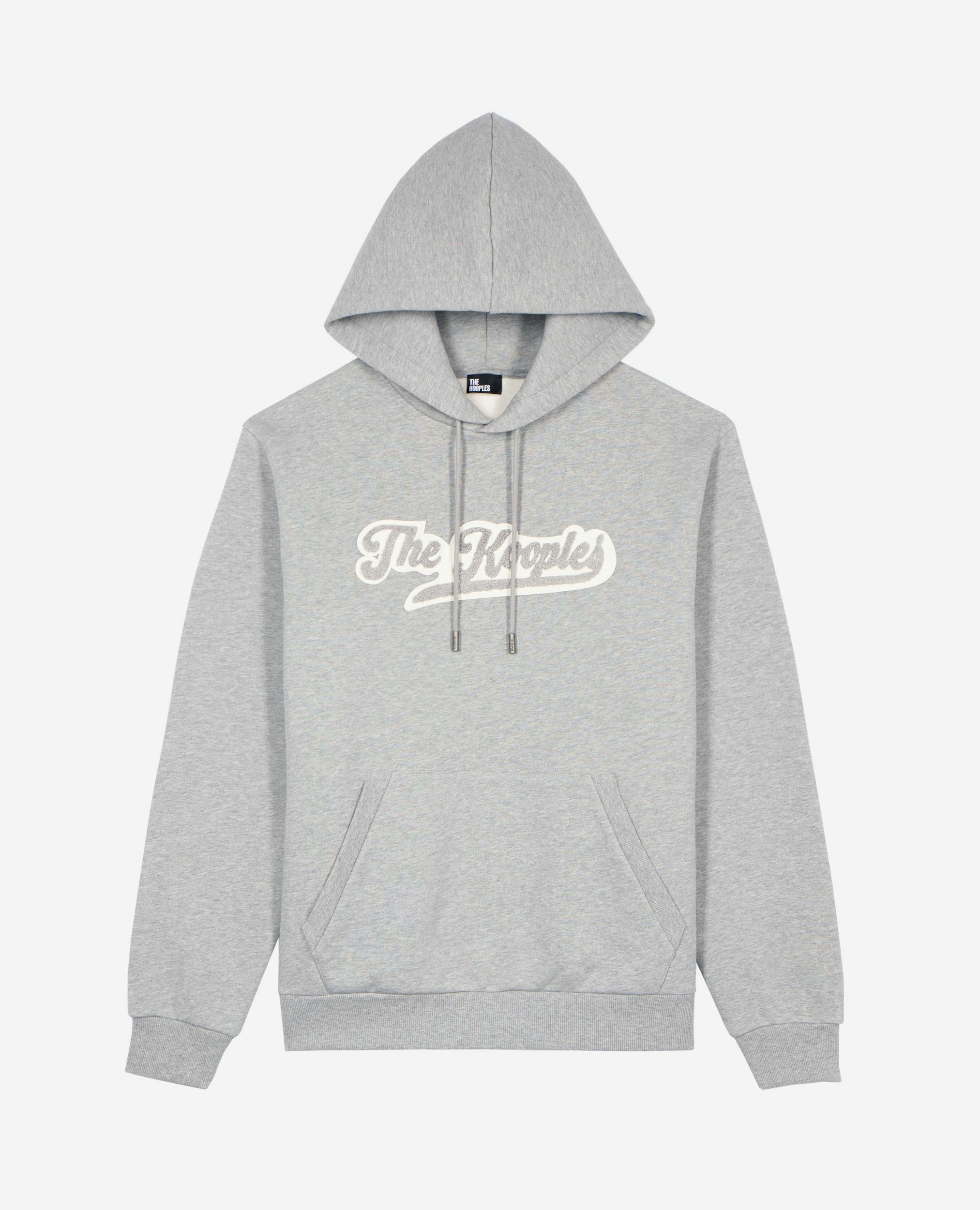 Kapuzen-Sweatshirt mit grauem Patch, GREY MELANGE, hi-res image number null