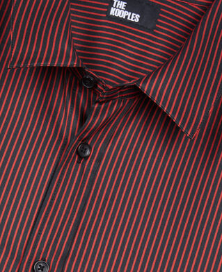 The Kooples HOMME BLACK - RED chemise &agrave; rayures noires et rouges