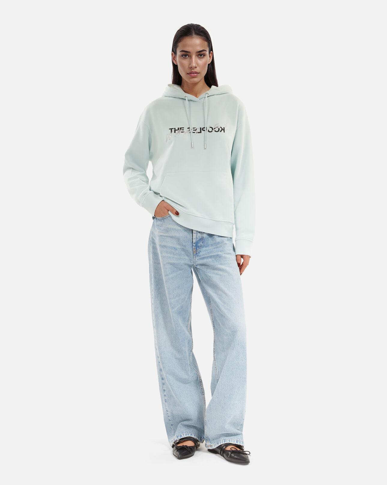 The Kooples WOMEN BABY BLUE what is hoodie light blue