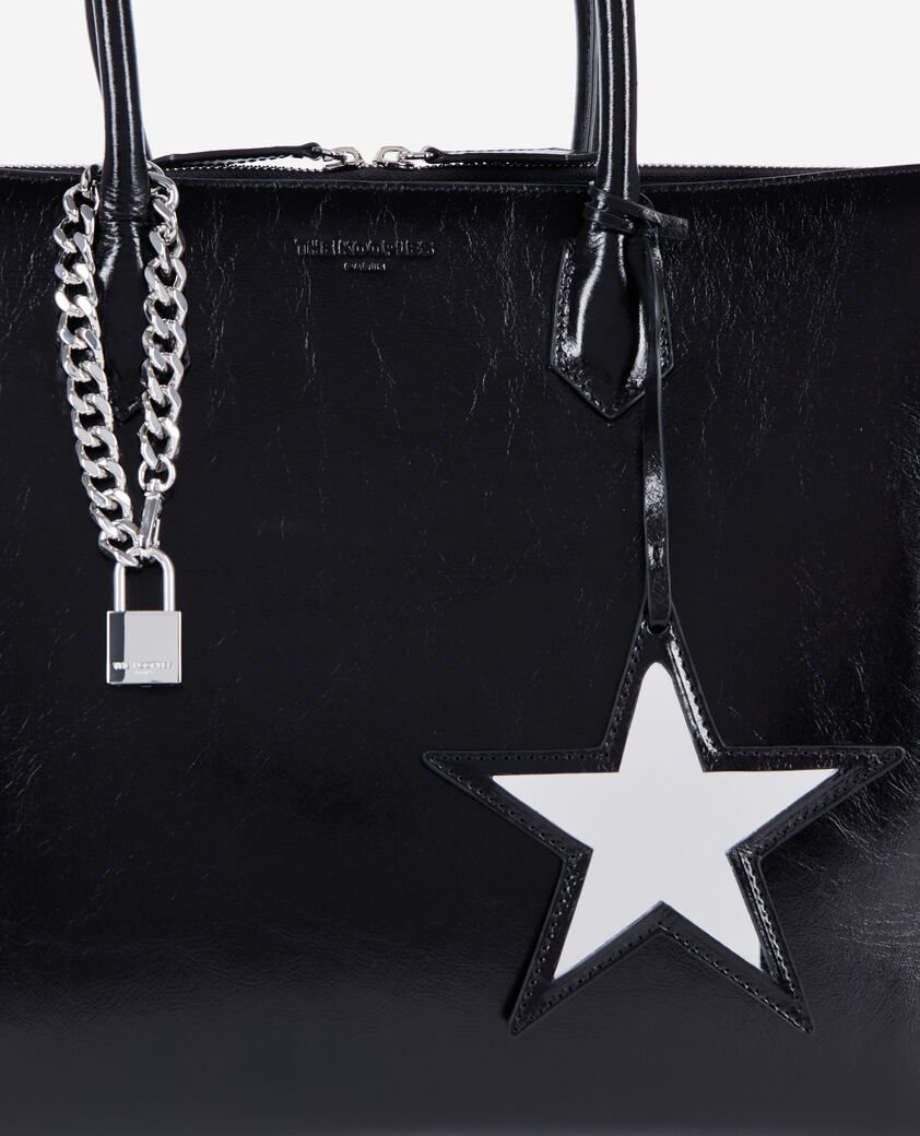 The Kooples FEMME BLACK sac cabas ming xl en cuir noir
