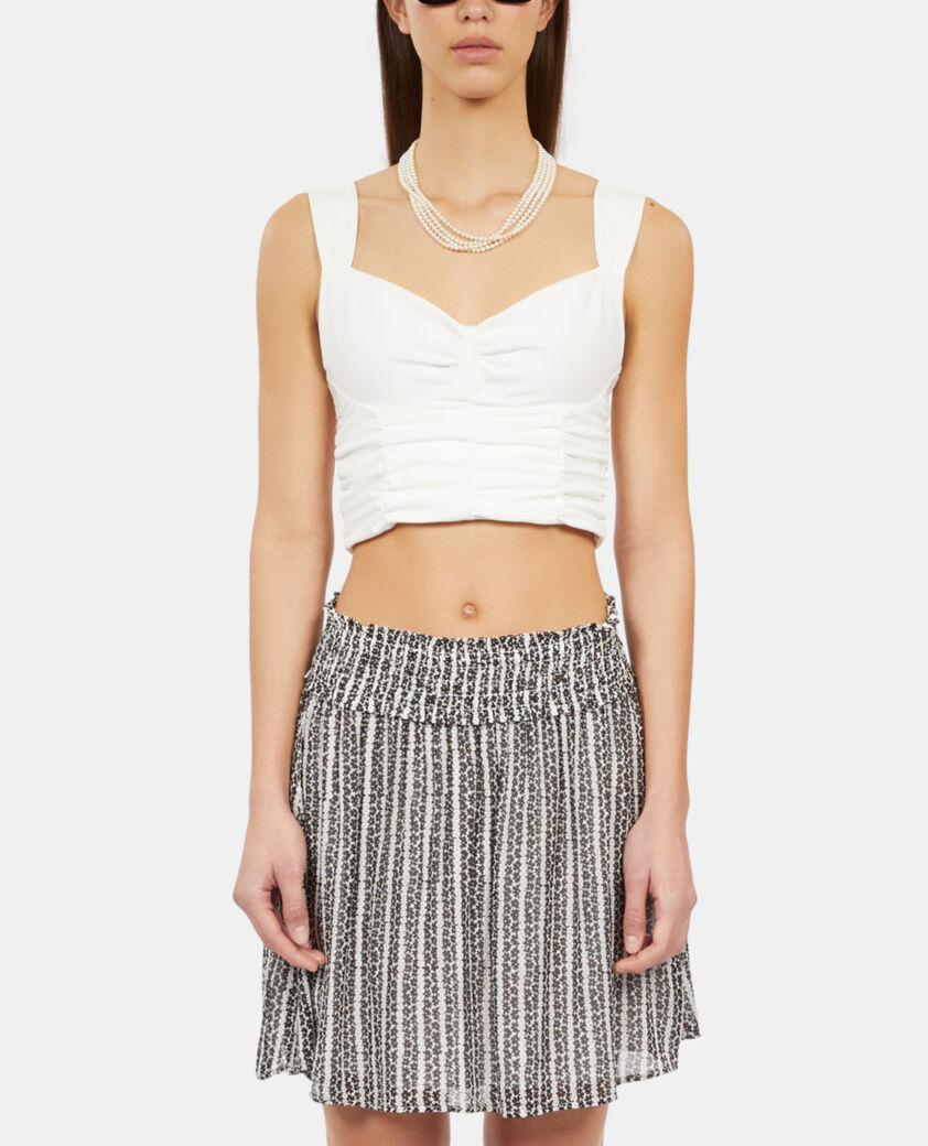The Kooples WOMEN ECRU short ecru top with draping