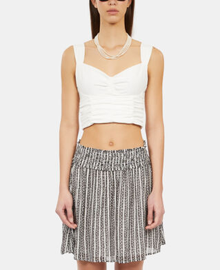 The Kooples FEMME ECRU top court avec drapé écru