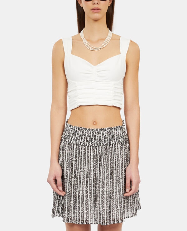 The Kooples FEMME ECRU top court avec drapé écru