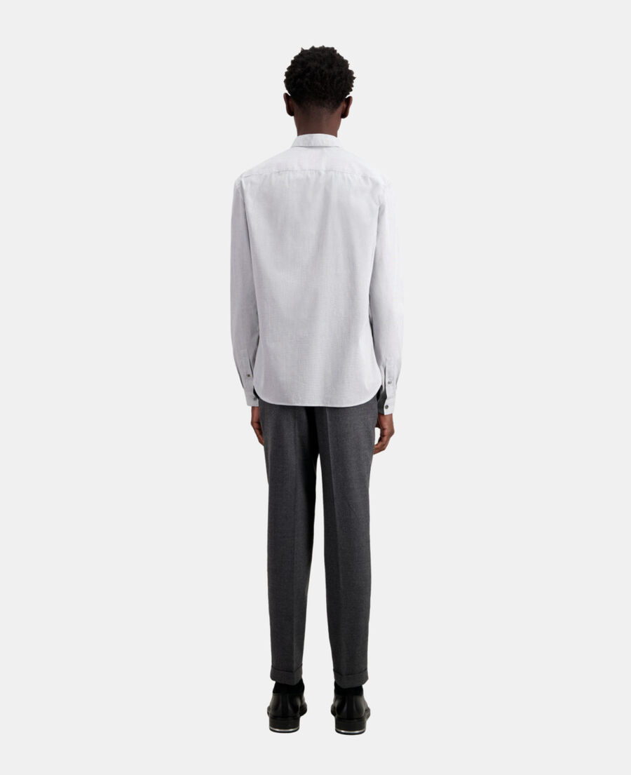 chemise en coton à micro carreaux noirs et blancs