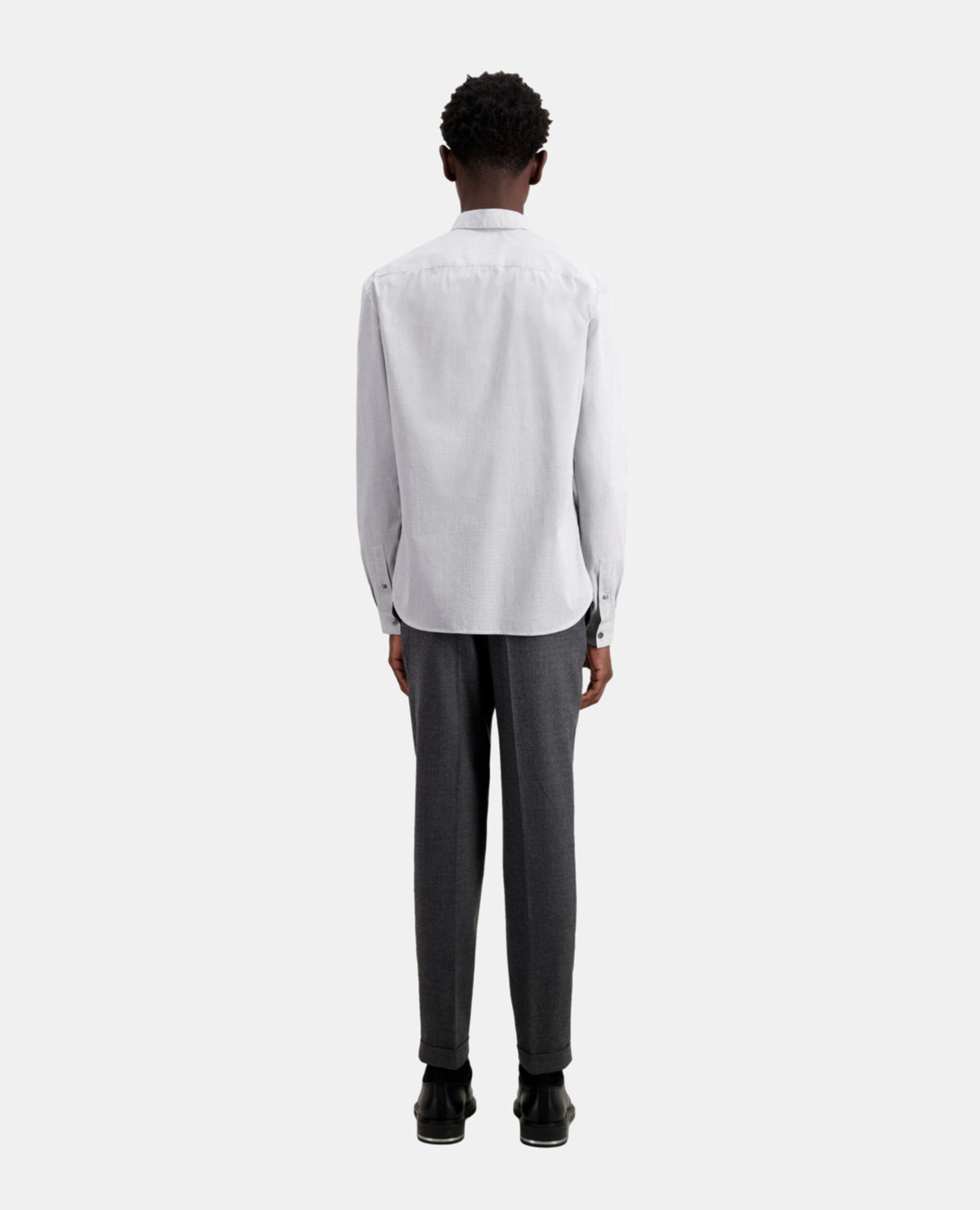 Chemise en coton à micro carreaux noirs et blancs, BLACK WHITE, hi-res image number null