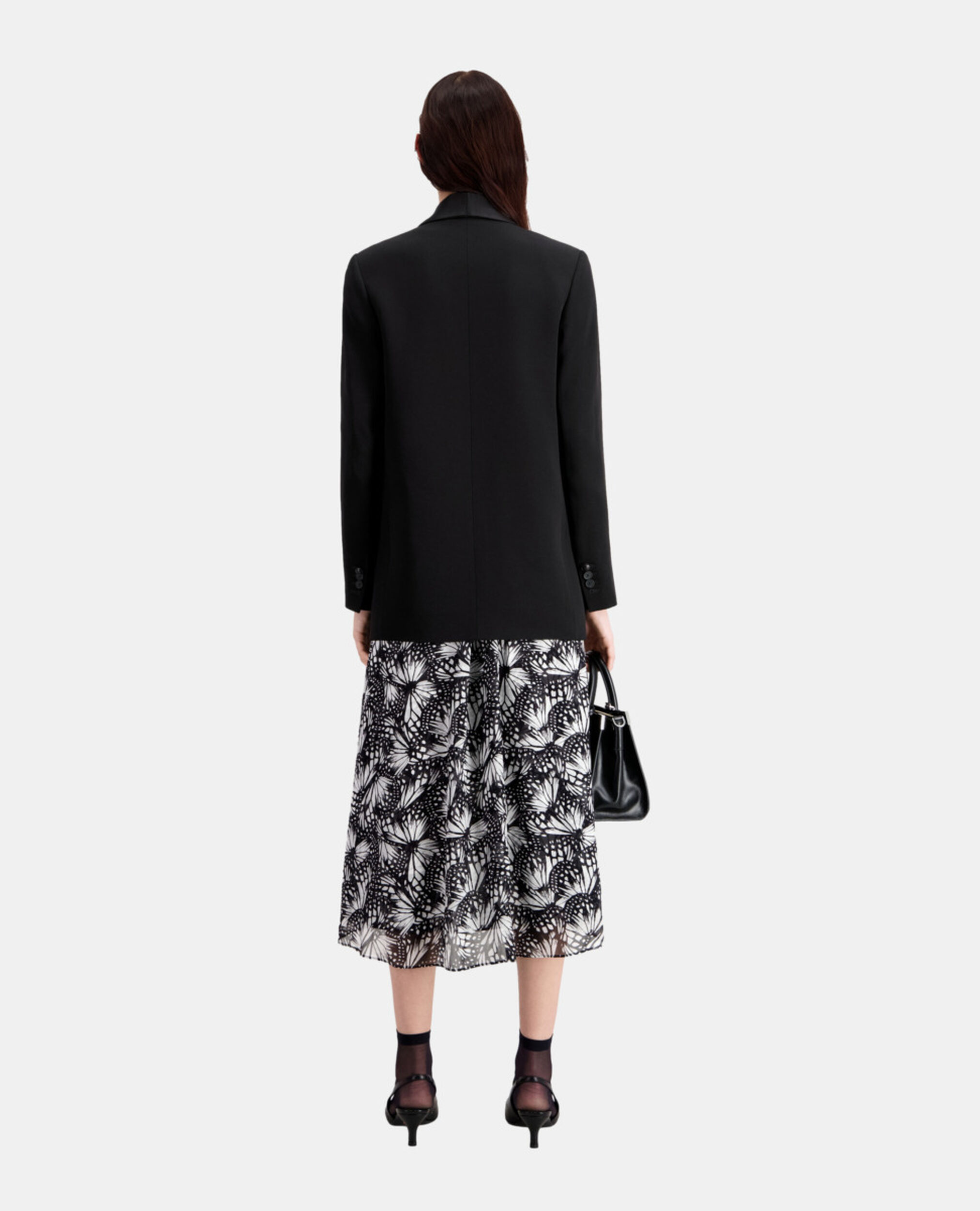 Black crepe suit jacket, BLACK, hi-res image number null