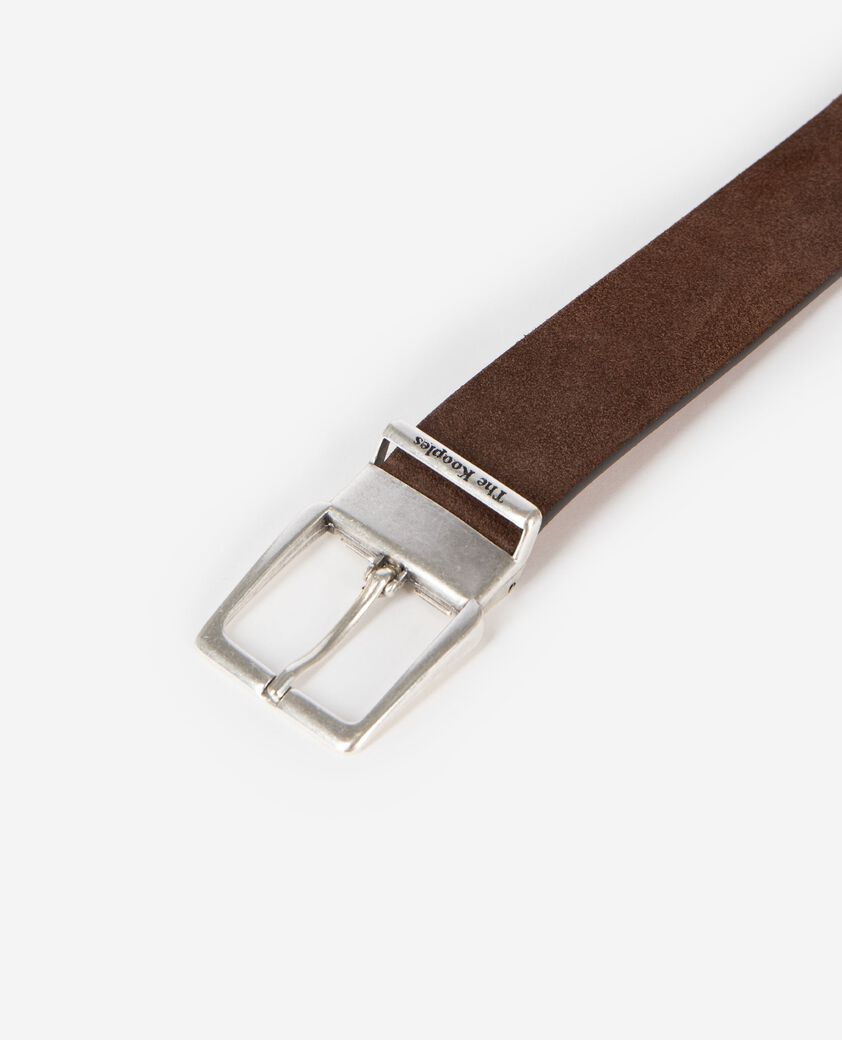 The Kooples HOMME CHOCOLATE ceinture en suède marron
