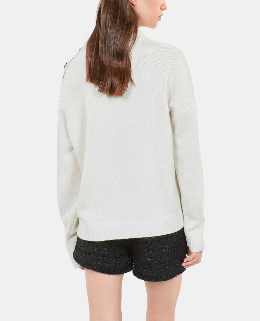 The Kooples DAMEN ECRU ecrufarbener pullover aus wolle und kaschmir