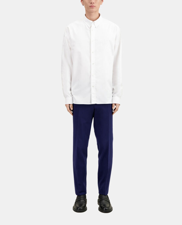 The Kooples MEN WHITE white oxford shirt with embroidery