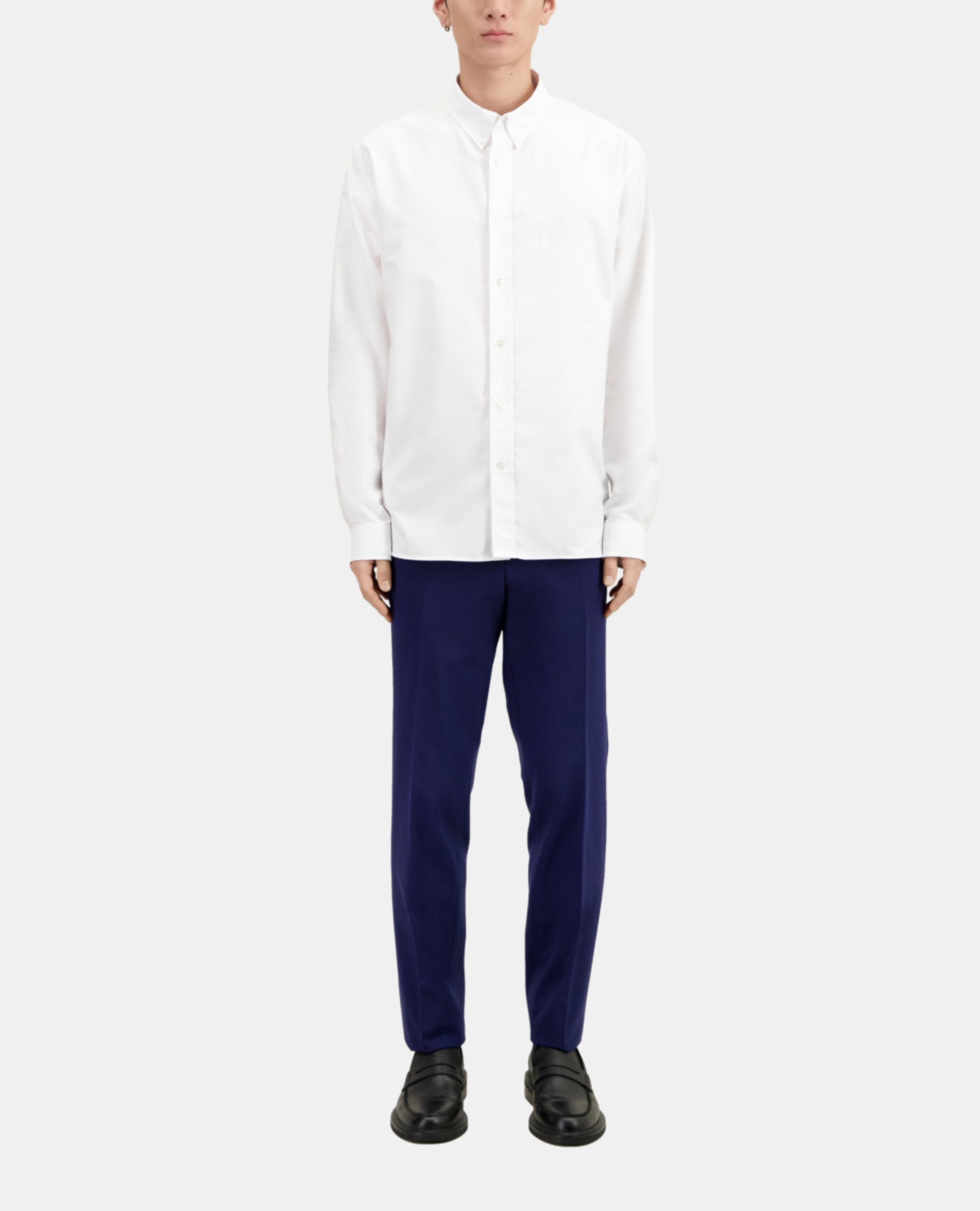 Chemise Oxford avec broderie blanche, WHITE, hi-res image number null