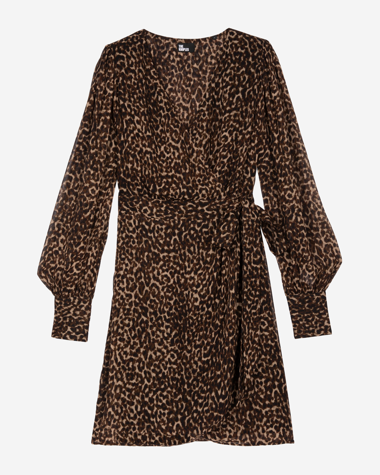 The Kooples WOMEN LEOPARD short leopard print wrap dress