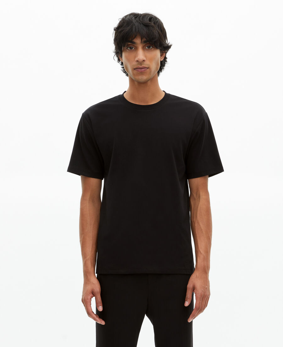 The Kooples MEN BLACK unisex plain black straight t-shirt
