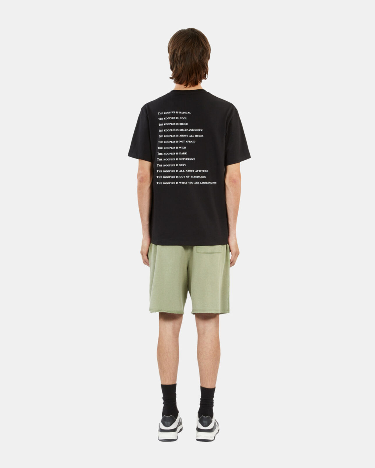The Kooples MEN BLACK black what is leather effect t-shirt