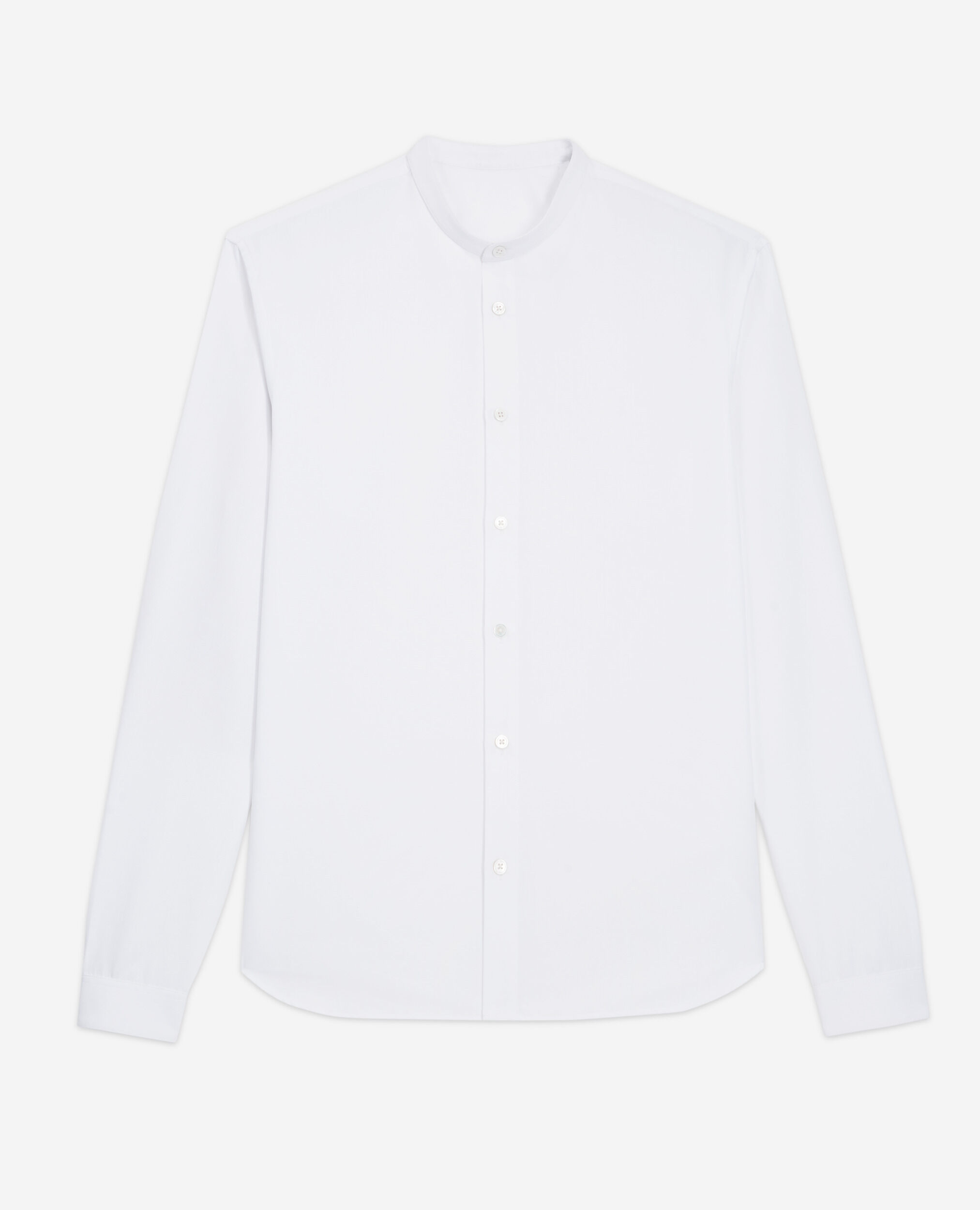 Chemise blanche col officier, WHITE, hi-res image number null