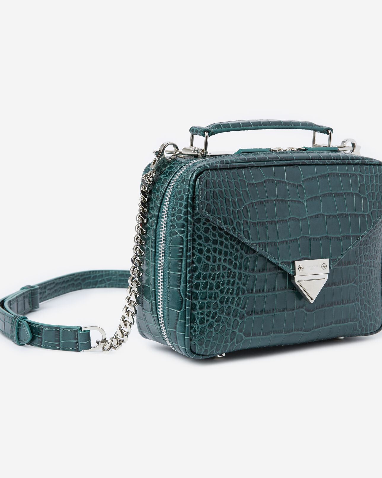 The Kooples DAMEN EMERAUDE grüne ledertasche barbara in krokooptik