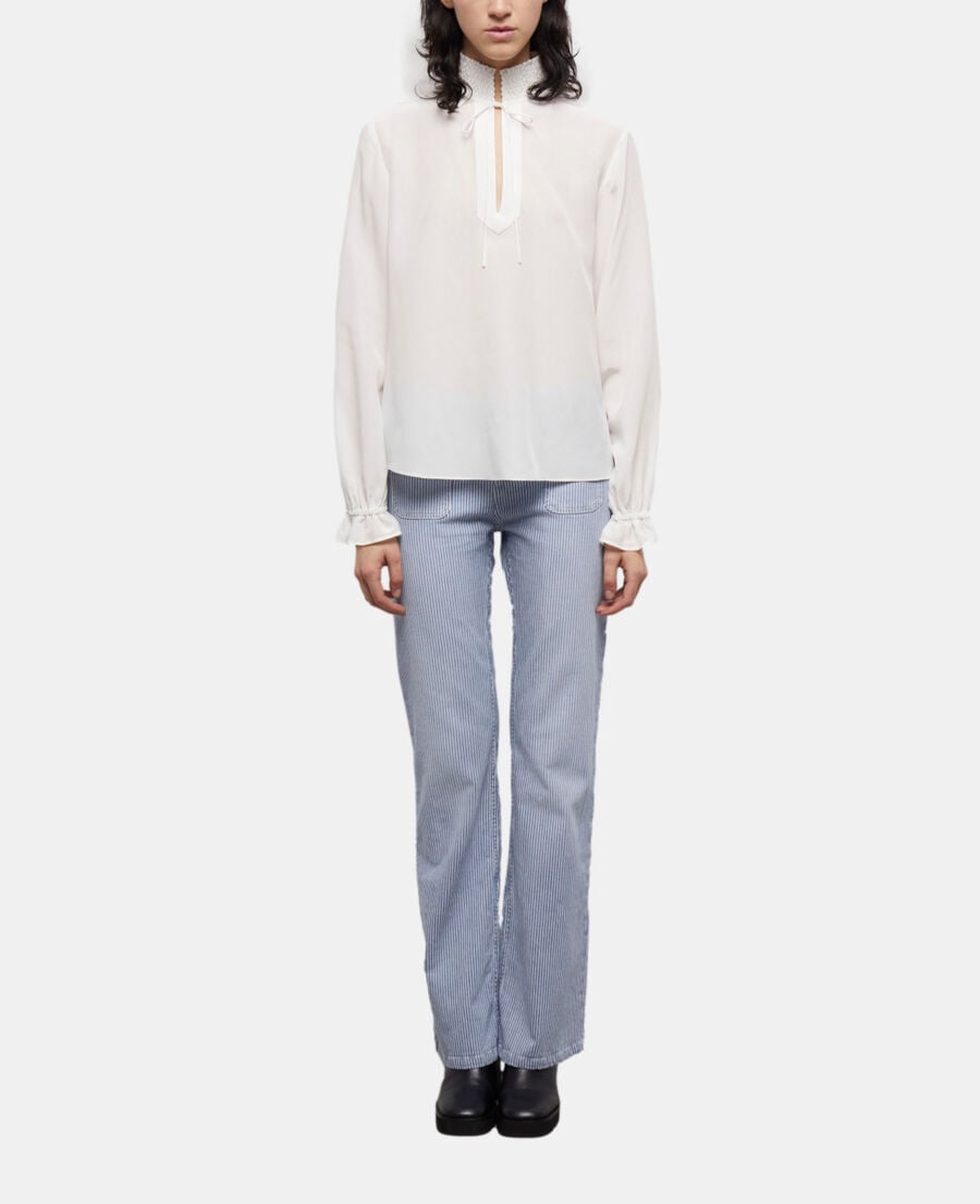 The Kooples FEMME WHITE blouse en soie écrue