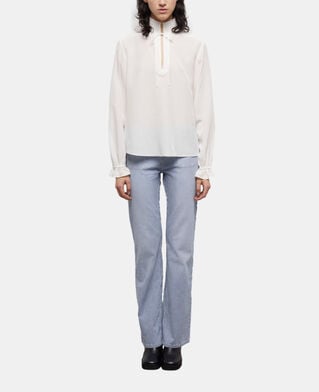 The Kooples FEMME WHITE blouse en soie écrue
