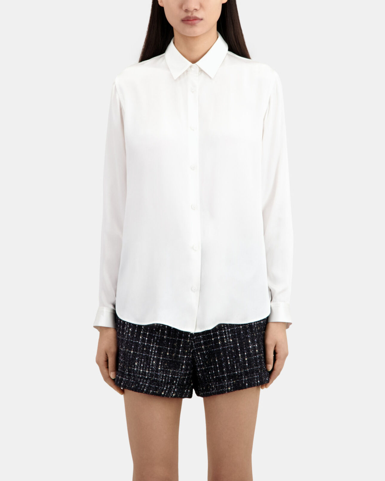 The Kooples DAMEN ECRU ecrufarbenes hemd aus seide