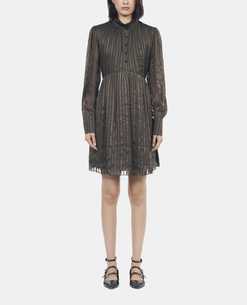 The Kooples FEMME KAKI robe courte en soie kaki