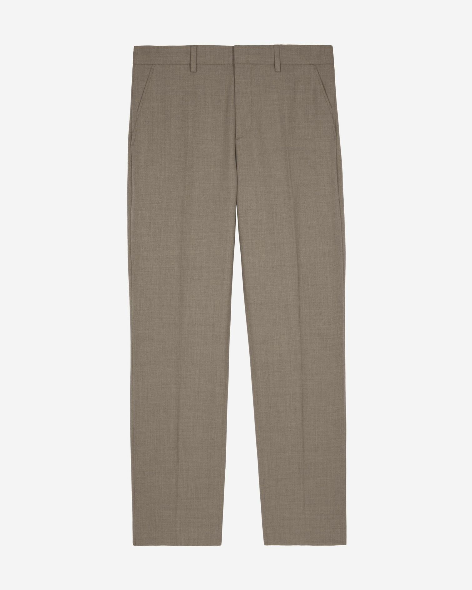 Beige wool suit pants, BEIGE MELANGE, hi-res image number null