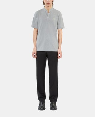 The Kooples HERREN GREY YELLOW graues poloshirt aus baumwollpiqué