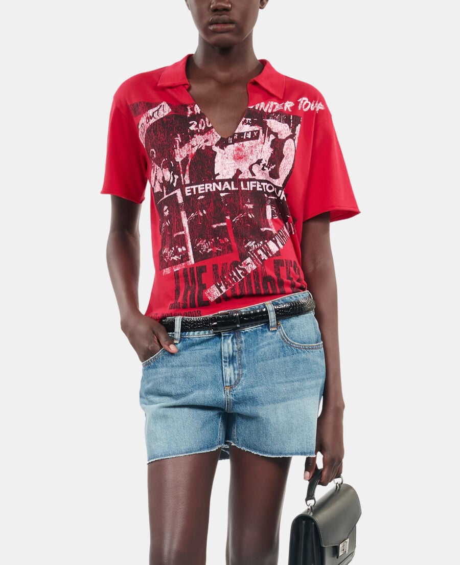 The Kooples WOMEN RUBIS red eternal life tour serigraphy t-shirt