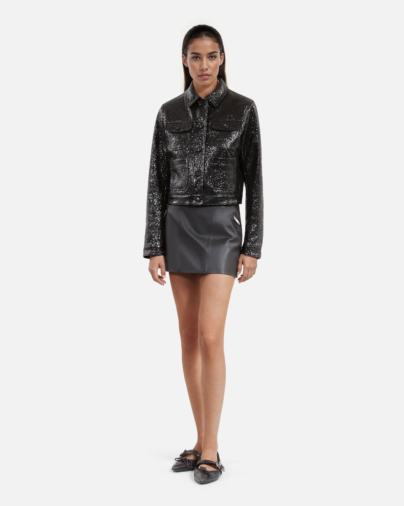 The Kooples DAMEN BLACK schwarze kurzjacke