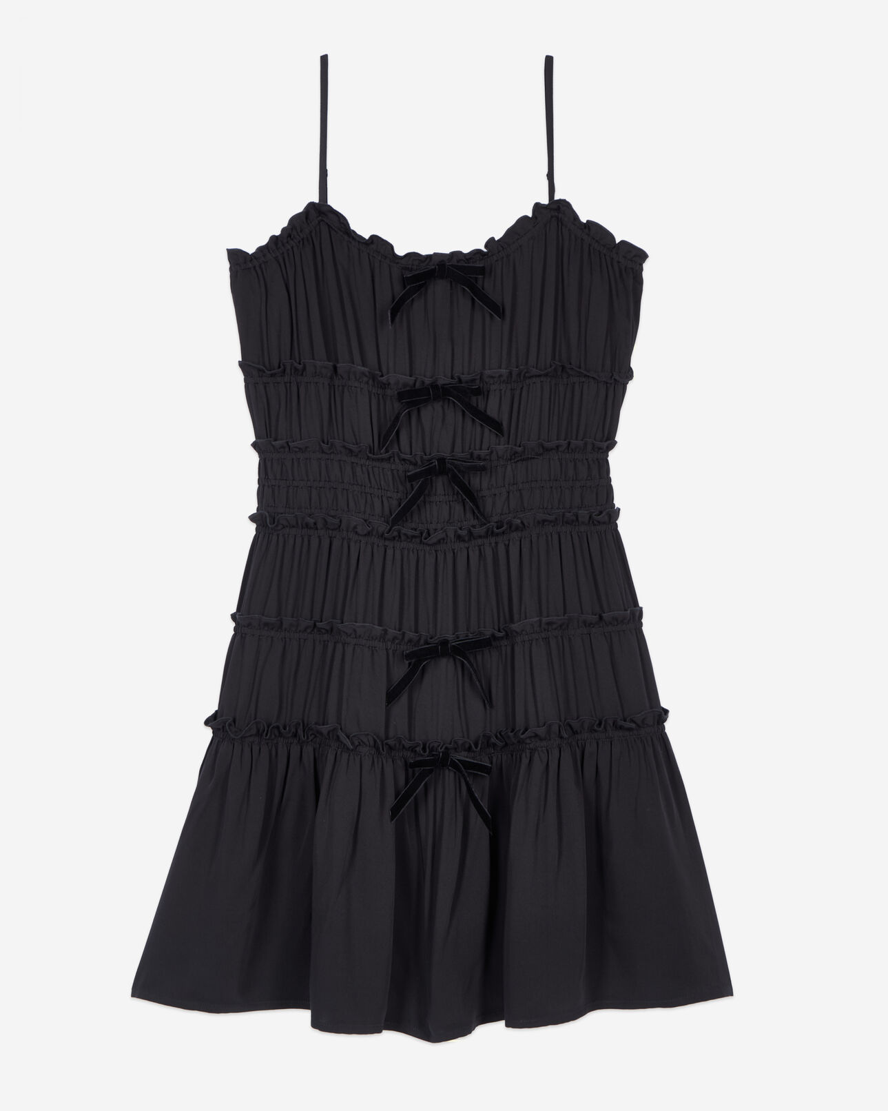 The Kooples WOMEN BLACK short black dress with bows