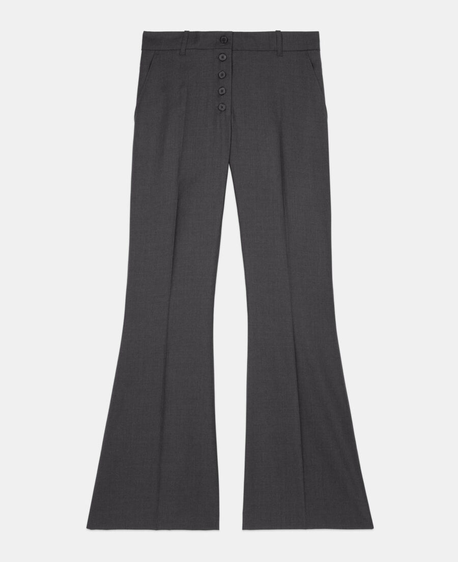 The Kooples MUJER GREY pantalón campana gris de lana