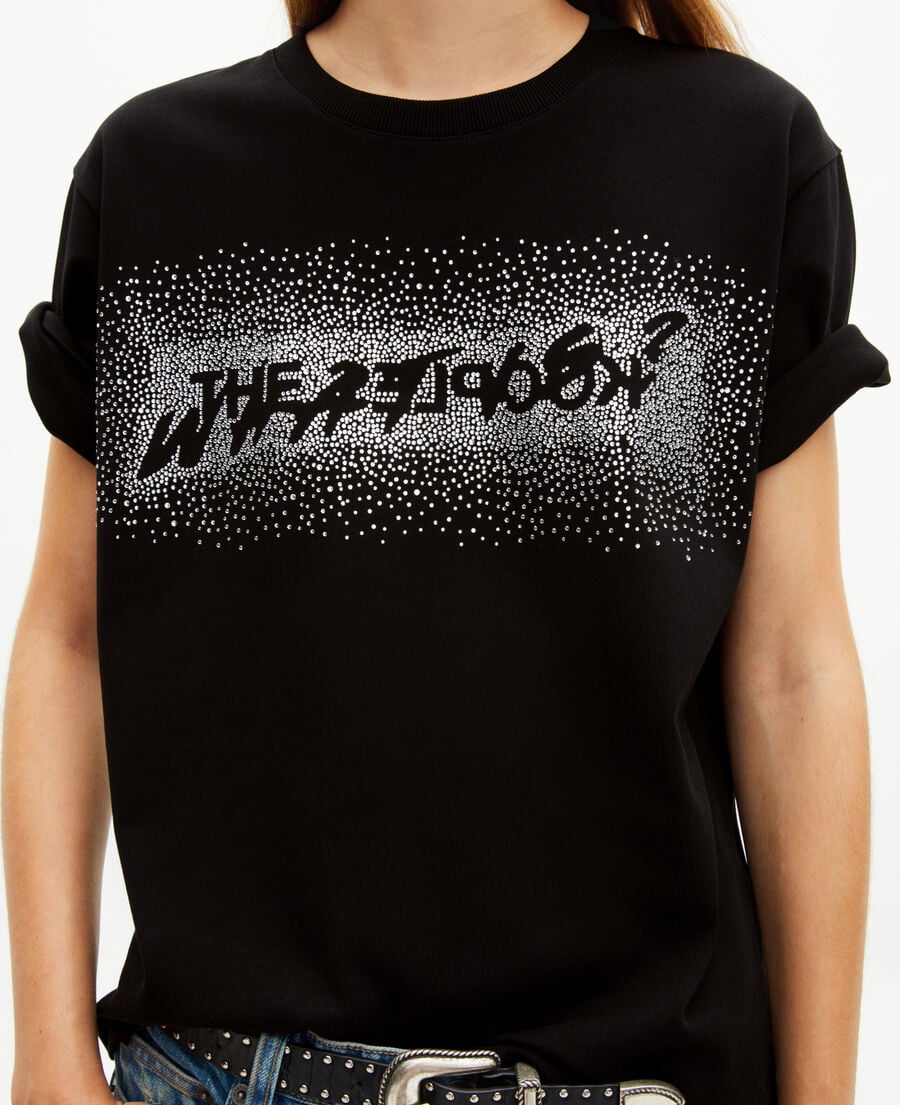 The Kooples FEMME BLACK t-shirt what is &agrave; strass noir