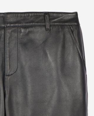 The Kooples WOMEN BLACK black leather capri pants