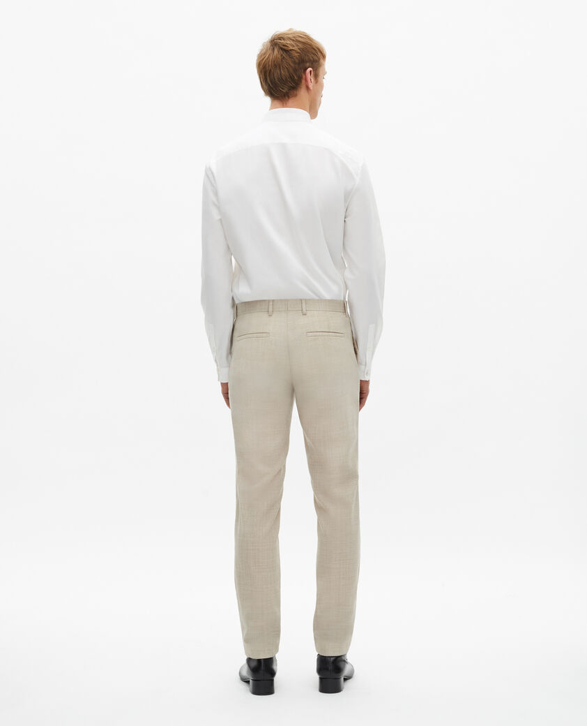 The Kooples HOMME BEIGE pantalon de costume en laine coupe ajustée beige