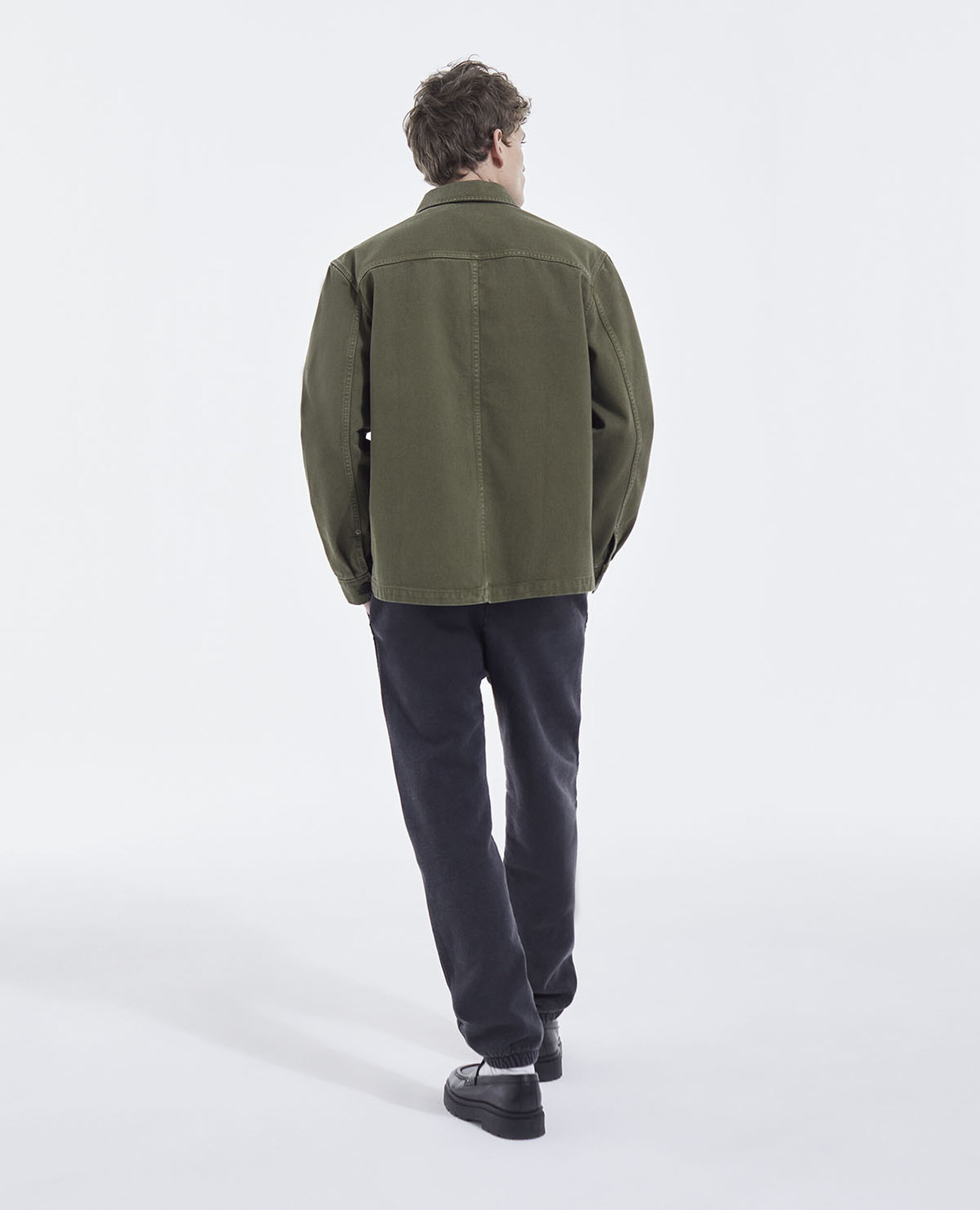 Khaki cotton jacket with patch pockets, KAKI, hi-res image number null