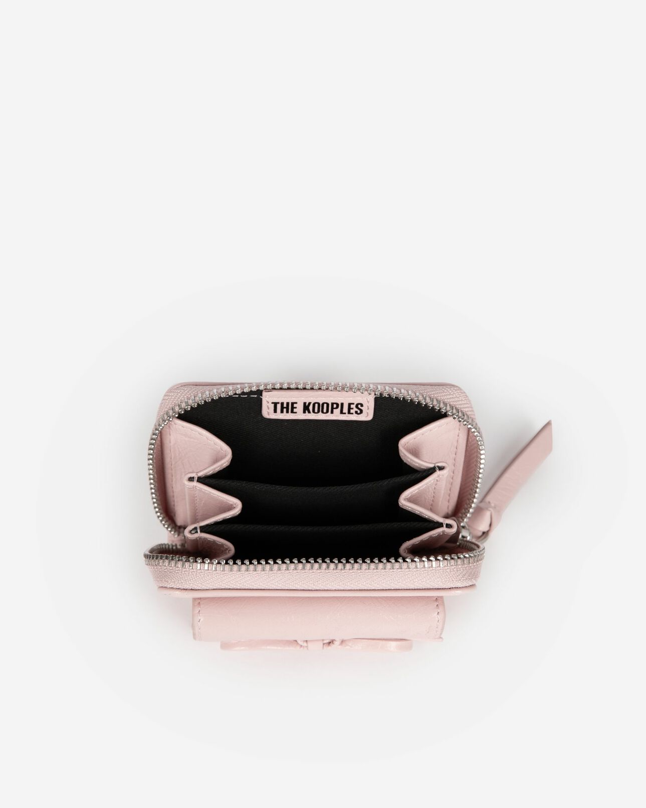 The Kooples FEMME PINK porte monnaie amelia en cuir rose