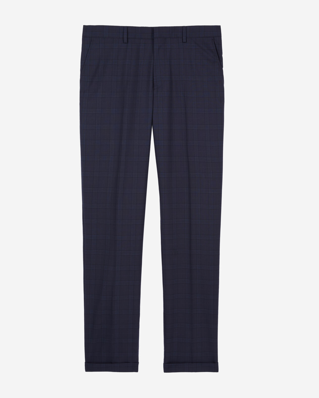The Kooples MEN NAVY navy blue prince of wales wool suit trousers
